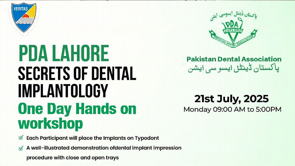 PDA Lahore's workshop on dental implantology to educate young dentists