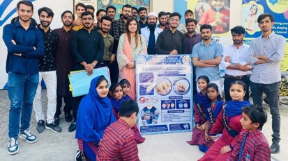 BADC students lead oral health awareness and screening activity in Larkana school