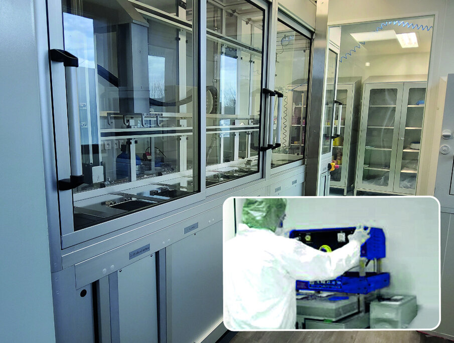 Chaîie de décontamination + Salle blanche.