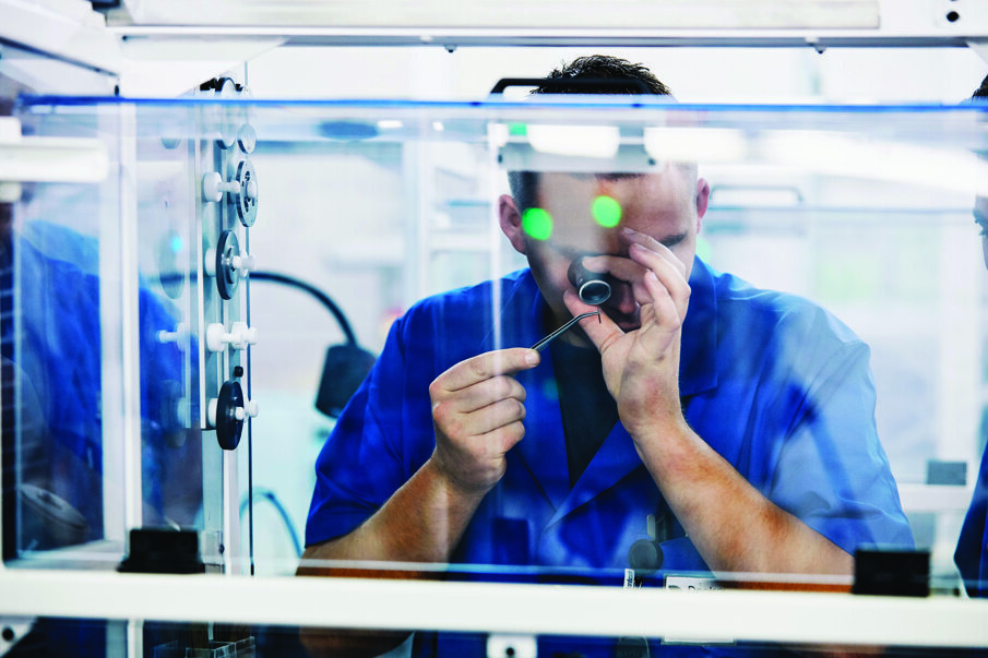 Fig. 6: One of 750 Maillefer employees today.