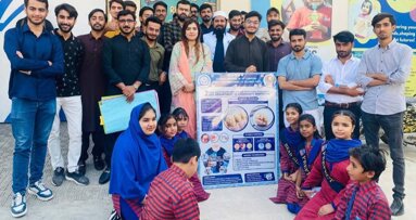 BADC students lead oral health awareness and screening activity in Larkana school
