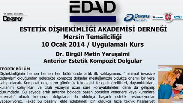 EDAD’dan Estetik Kompozit Dolgu Kursu