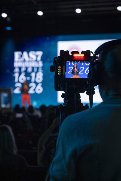 Framing the moment—Dr Ibrahim viewed through a digital camera screen.
