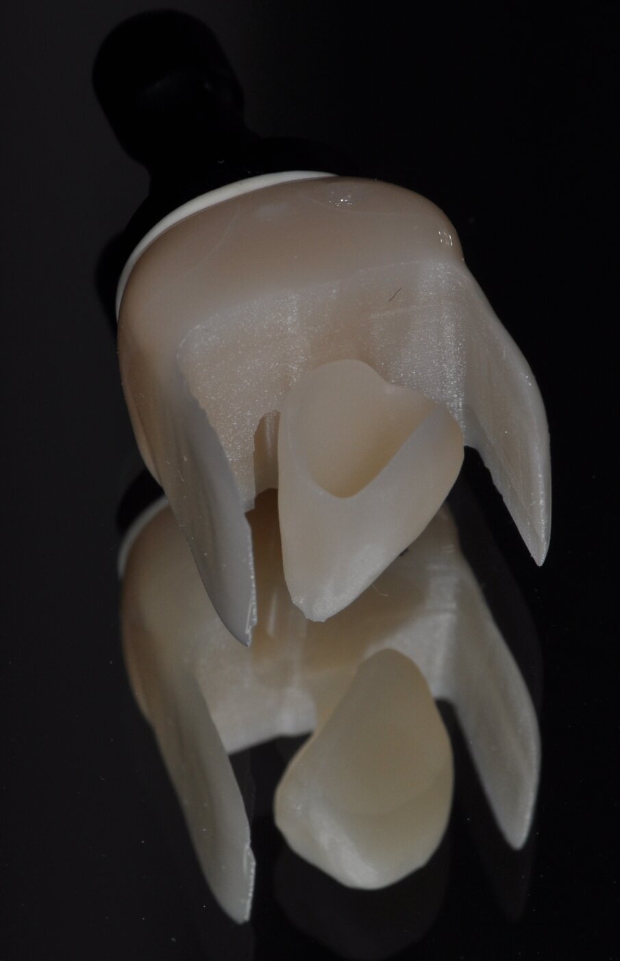 Fig. 11: Single crown milled from a ceramic block