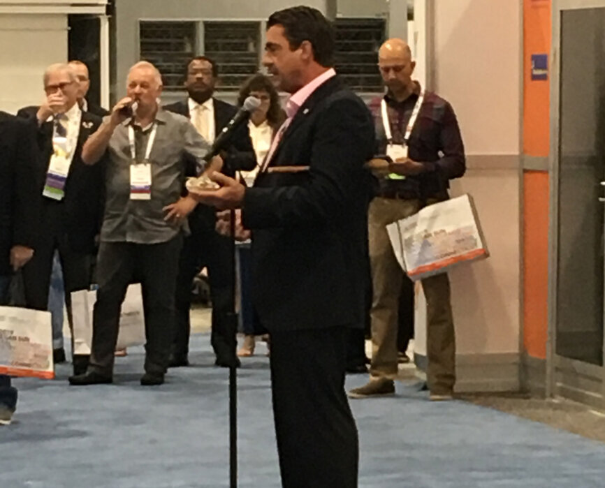 A blessing officially kicks off the 2019 AGD annual scientific session at the Mohegan Sun in Uncasville, Conn.