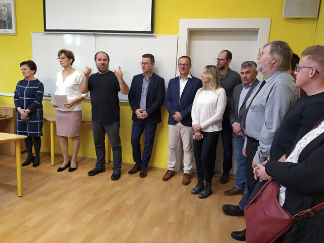 Slavnostní zahájení ředitelkou školy PhDr. M. Zoubkovou a ogranizátorkou soutěže M. Hnízdilovou