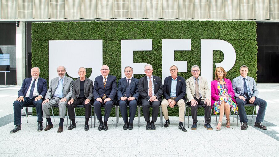 All ten chairs of the first ten EuroPerios, chronologically ordered from left to right. (Image: EFP)