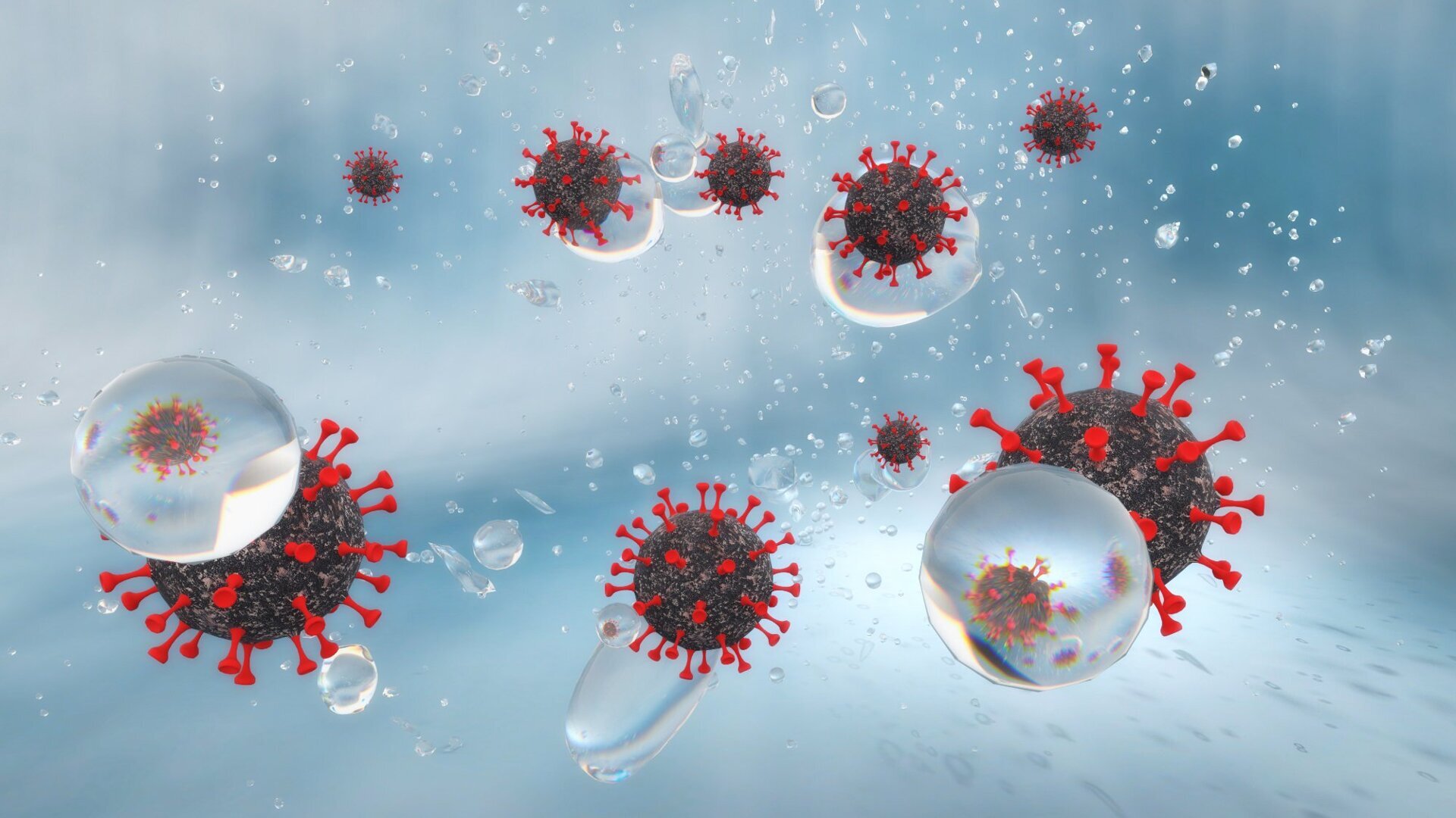 Decontaminazione e riduzione degli aerosol mediante lavaggio con acqua ozonizzata