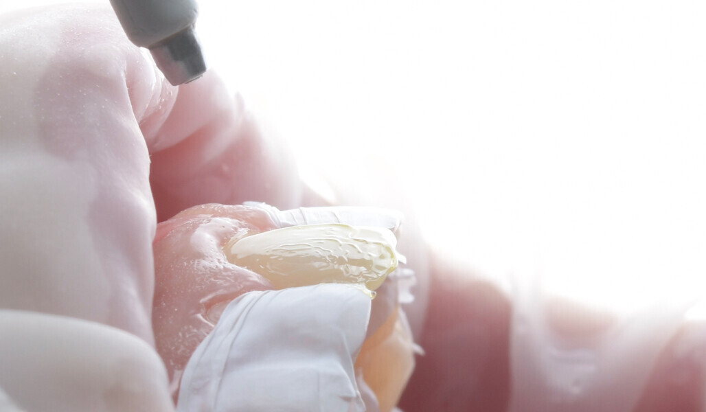 Fig. 8: Solvent evaporation with a gentle stream of air.