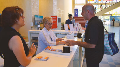 Registration desk in the beautiful ESMT foyer. (Photographs: DTI)