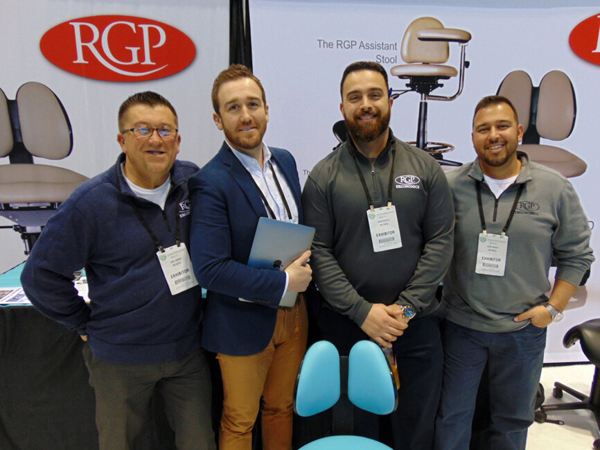 At RGP, it’s all about finding you the best ergonomically designed chair. From left: John Bonvini, Danny Laneri, Jason DeCosta and Kevin Amaral.