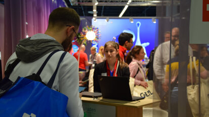 The colourful Curaden booth (D051) in Hall 5.2. promises some  (Image: DTI)