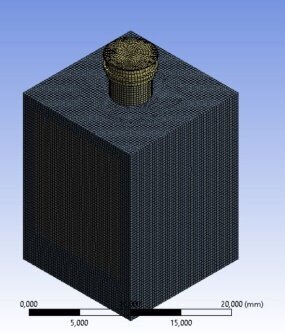 Fig. 5 - Meshing process, mesh of OT Equator prosthesis.