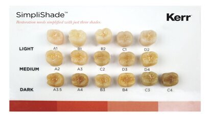 SimpliShade dekt alle zestien VITA tinten met slechts drie kleurtinten