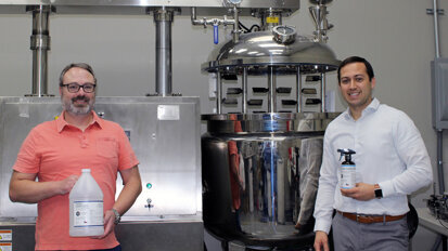 Forward Science donates hand sanitizer to small businesses and organizations in need