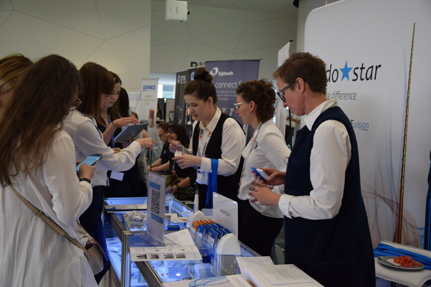 The endostar booth attracted professionals from around the globe to learn more about their products.