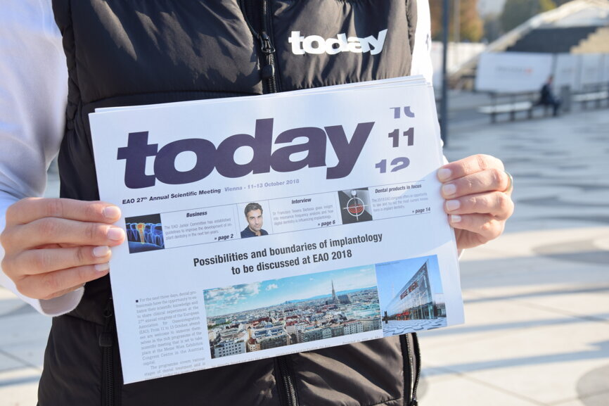 Attendees who are interested in reading all about the EAO congress, are more than welcome to pick up a copy outside the venue. (Photograph: Monique Mehler, DTI)