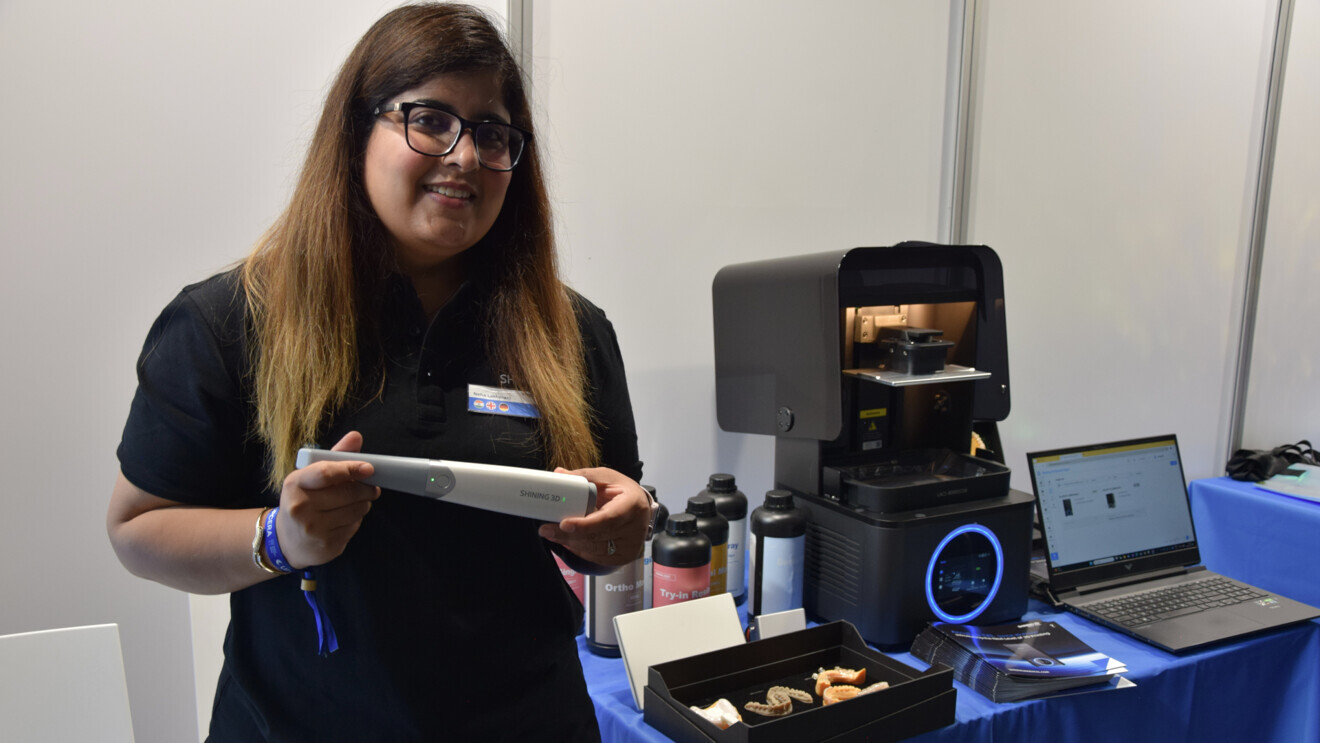 Neha Lakhmani at the SHINING 3D booth (HR13) at DDS.Berlin.