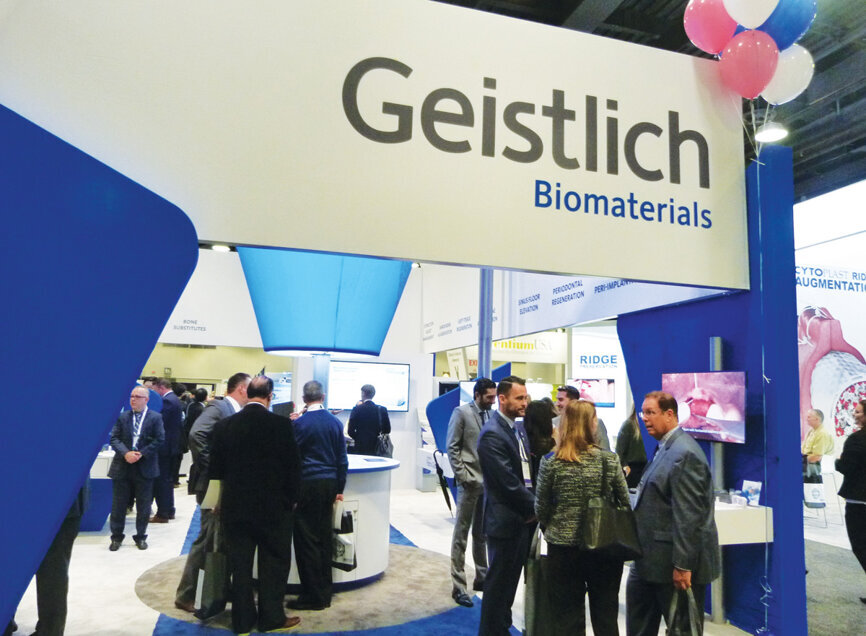 The Geistlich Biomaterials booth. (Photo: Sierra Rendon/DTA)