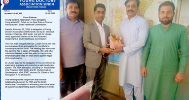 YDA Sindh delegation meets SHCC Director Anti-Quackery, pledges support in crackdown on illegal clinics