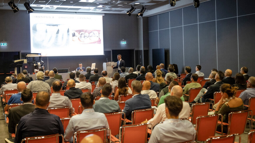 The DS World Italy 2023 programme included 38 clinical presentations, covering smile design, tooth restoration and replacement, DS Core, production and CEREC. (Image: Dentsply Sirona)