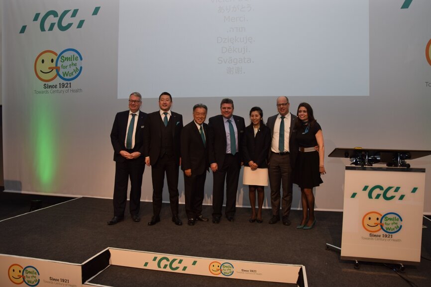 Frank Rosenbaum (from left), Dr Kiyotaka Nakao, Makoto Nakao, Josef Richter, Makkiko Nakao, Georg Haux and Gloria de la Torre (Photograph: Monique Mehler, DTI)