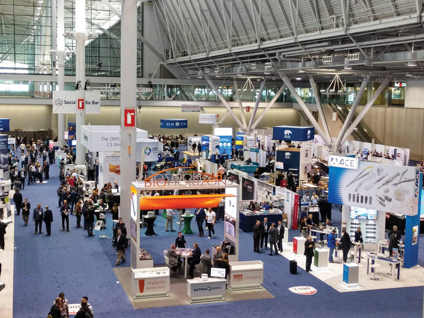 Attendees check out the exhibit hall during the AAOMS Annual Session.