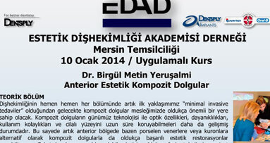 EDAD’dan Estetik Kompozit Dolgu Kursu