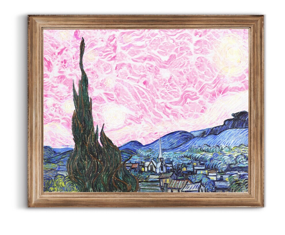 NovoMatrix is processed gently to retain the structural and biomechanical integrity of the dermis. This is represented as the pink sky in this integration of a histochemical staining micrograph with Van Gogh’s painting The Starry Night, which depicts the view from his asylum room in Saint-Rémy-de-Provence in France.