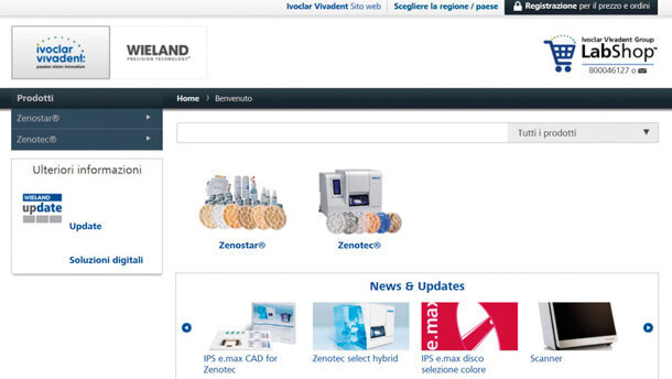 Labshop di Ivoclar Vivadent per prodotti Wieland