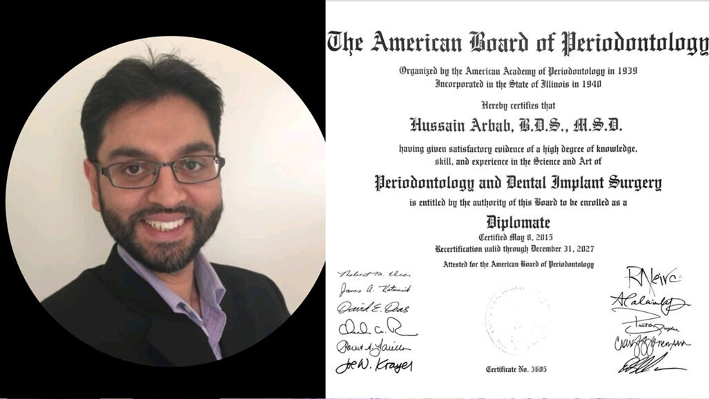 Dr. Hussain Arbab becomes diplomate of American Board of Periodontology