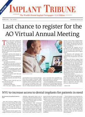 Implant Tribune U.S. No. 1, 2021