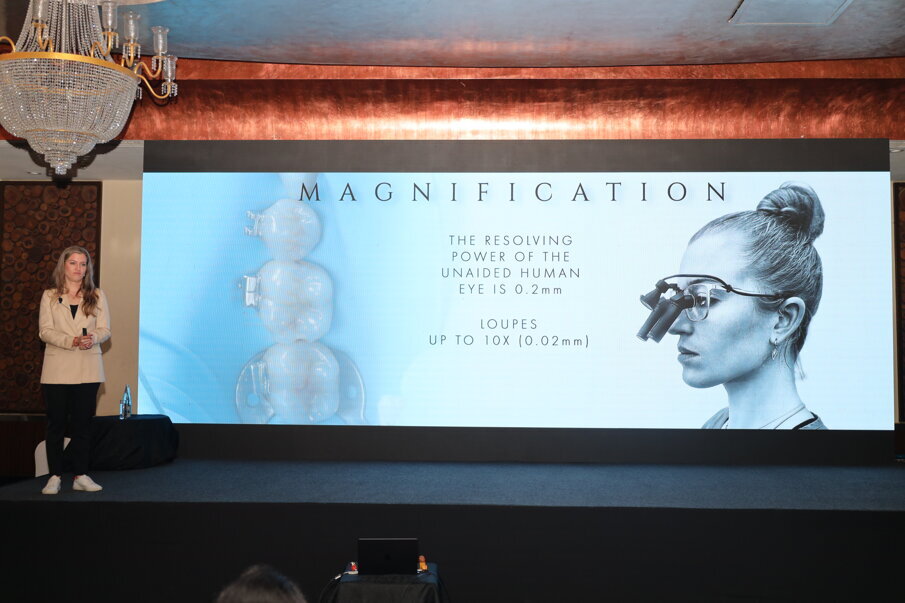 Dr Celine Higton magnifying the importance of isolation.