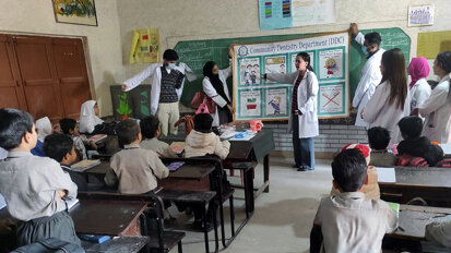 Dow Dental College BDS students examine 200 school kids