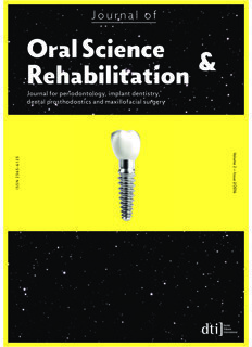 Journal of Oral Science & Rehabilitation No. 2, 2016 Journal of Oral Science & Rehabilitation No. 2, 2016
