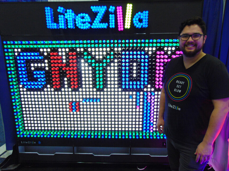 Kaylib Berkshire of LiteZilla, where the motto is ‘ready, set, glow.’ (Photo: Fred Michmershuizen/DTA)