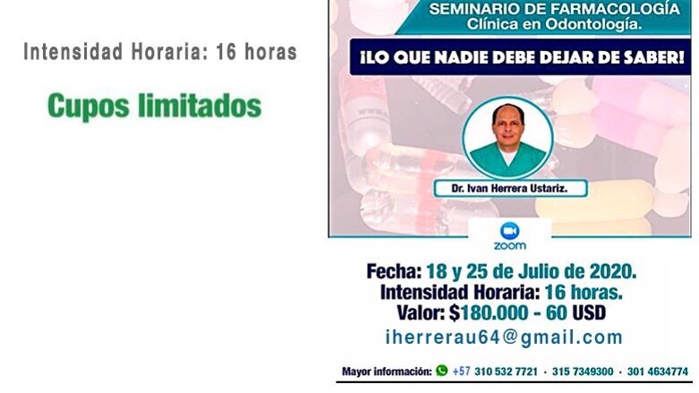 Seminario Online de Farmacología Clínica en Odontología