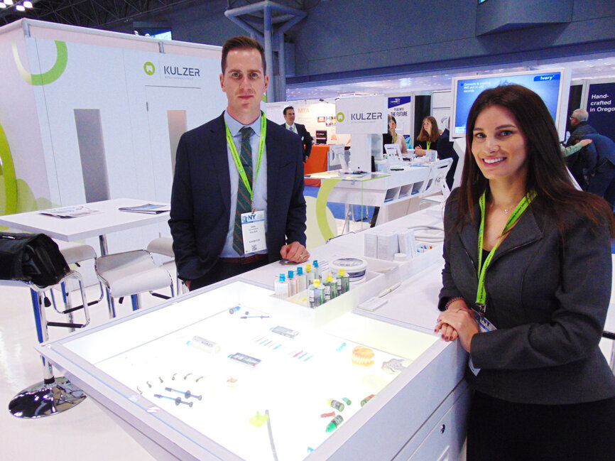 Dan Harkins, left, and Sami Godowsky of Kulzer. (Photo: Fred Michmershuizen/Dental Tribune America)