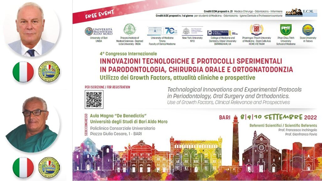 Innovazioni tecnologiche e protocolli sperimentali in parodontologia, chirurgia orale e ortognatodonzia