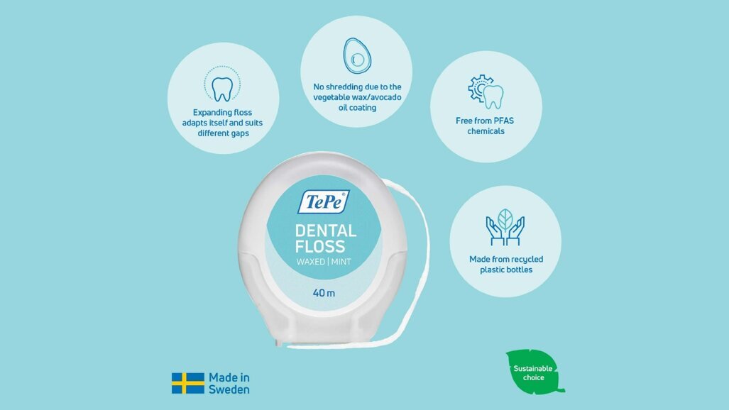 Il nuovo filo interdentale TePe dà vita alle bottiglie di plastica riciclate