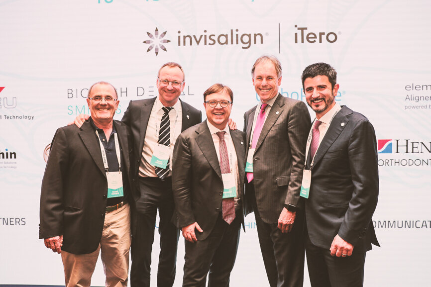 The EAS Board (from left); Dr Alain Souchet, Dr Clemens Fricke, Dr Francesco Garino, Dr Graham Gardner and Dr Tommaso Castroflorio. (Photographs: Mauro Calvone; Nathalie Schüller, DTI) 