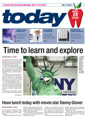 today Greater New York Dental Meeting Nov. 28, 2022 today Greater New York Dental Meeting Nov. 28, 2022