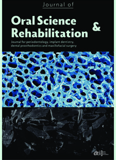 Journal of Oral Science & Rehabilitation No. 1, 2017 Journal of Oral Science & Rehabilitation No. 1, 2017