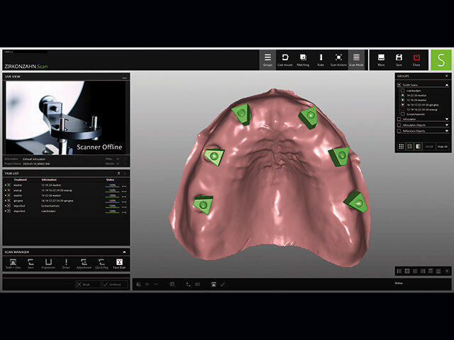 Digitalizace modelu s běžnými značkovači Scanmarkers na MUA.
