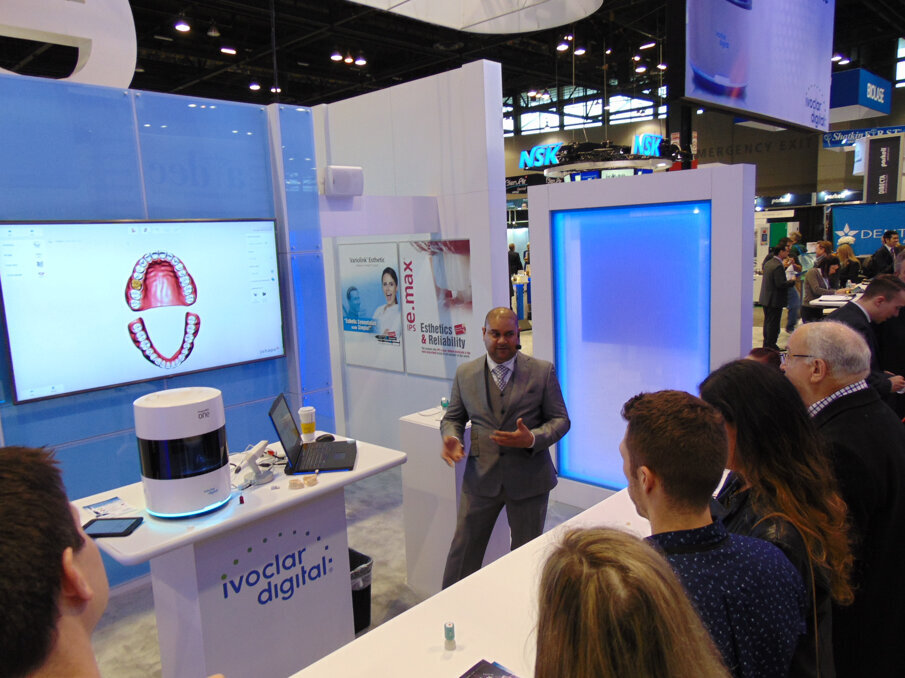 Meeting attendees gather for a presentation at Ivoclar Vivadent. (Photo: Fred Michmershuizen/Dental Tribune America)