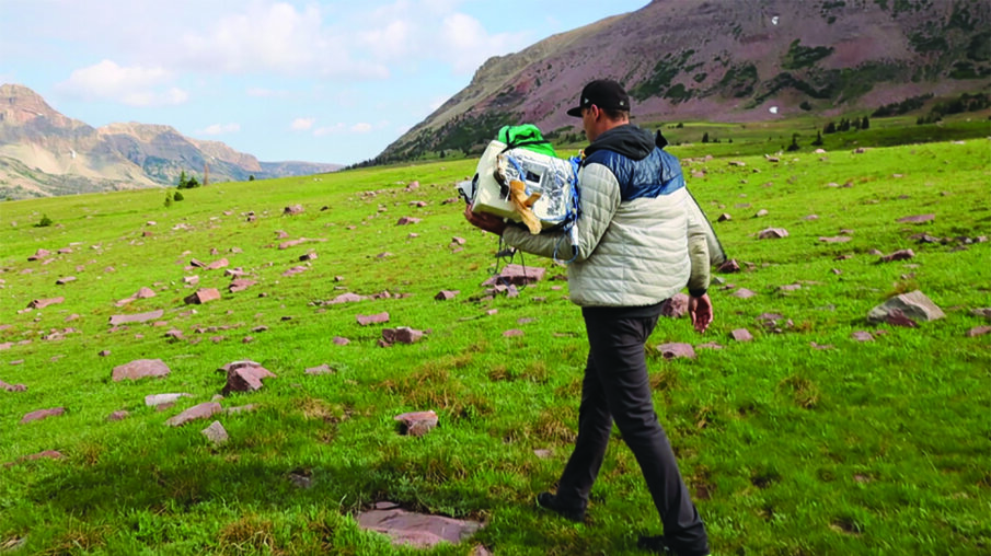 Brown and the payload box.