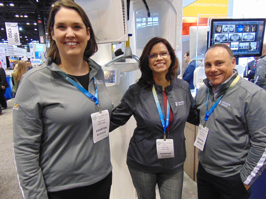 From left: Marcy Watson, Myrna Carril and Dave Hollnagel of Dentsply Sirona.
