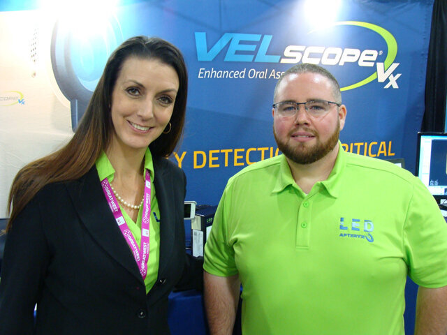 Amy Ray, left, and Josh Christopher of LED Dental/VELscope.