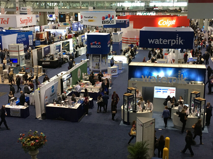 Yankee Dental Congress features many aisles of exhibiting companies. 