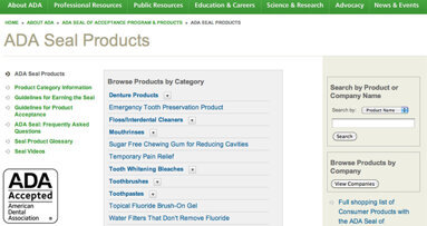 ADA adds Seal of Acceptance area to its website